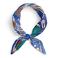 CROWNS OF THE SOUTHERN SEA | Pantai Blue Silk Twill Scarf | 88×88 cm