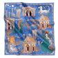 CROWNS OF THE SOUTHERN SEA | Pantai Blue Silk Twill Scarf | 90×90 cm