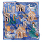CROWNS OF THE SOUTHERN SEA | Pantai Blue Silk Twill Scarf | 88×88 cm