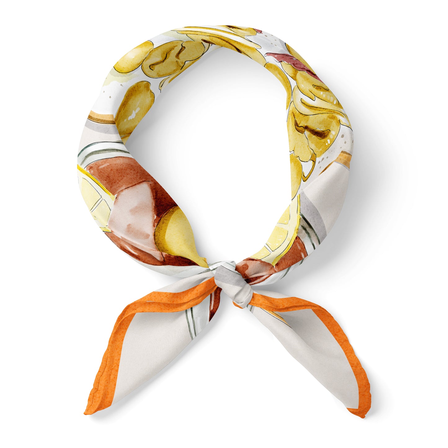 GILDA | Oil Green Silk Satin Scarf | 70×70 cm