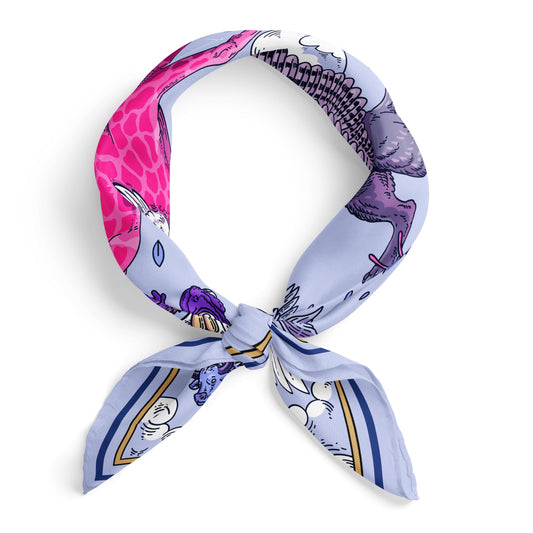 LE BESTIAIRE CÉLESTE | Celestite Silk Twill Scarf | 70×70 cm