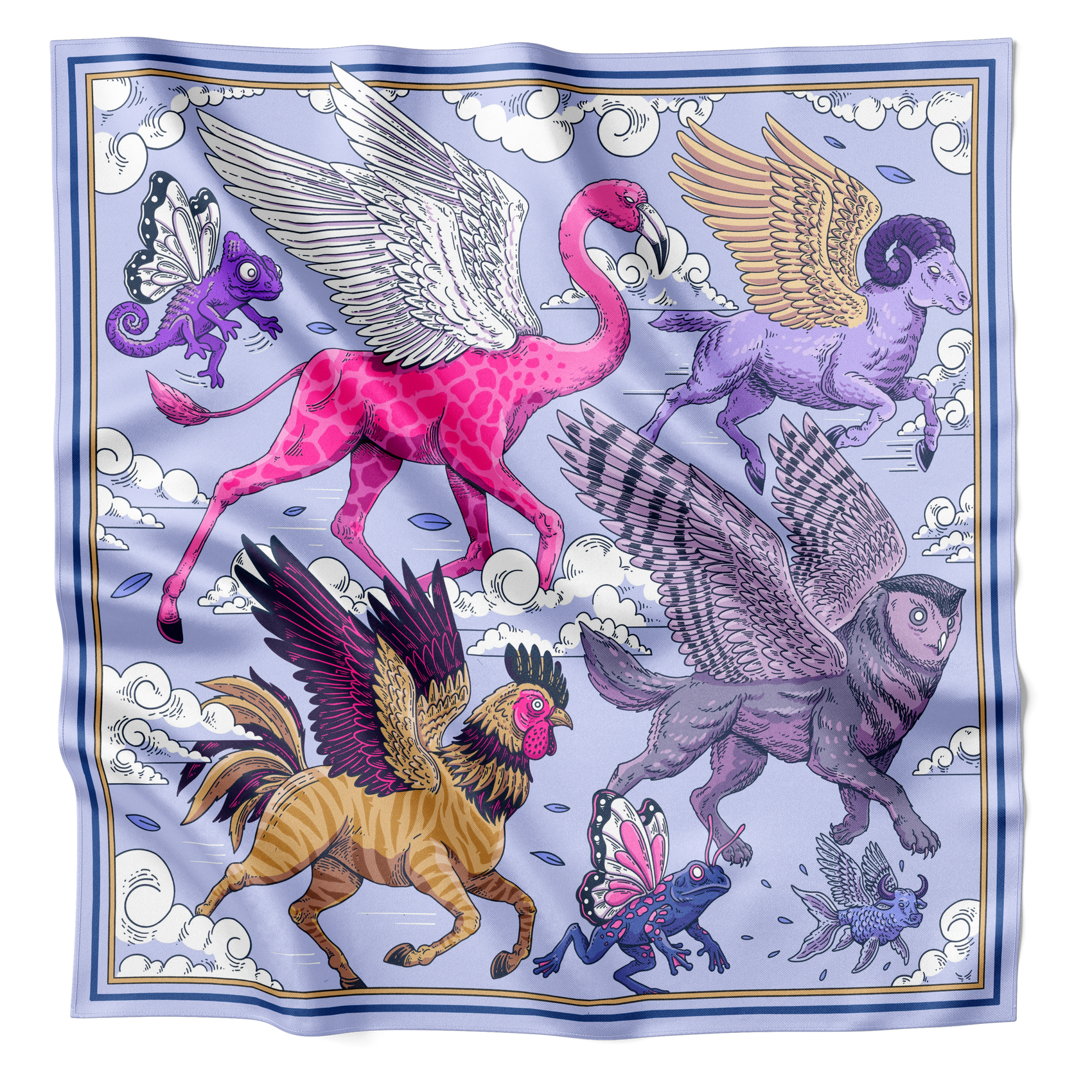 LE BESTIAIRE CÉLESTE | Celestite Silk Twill Scarf | 70×70 cm