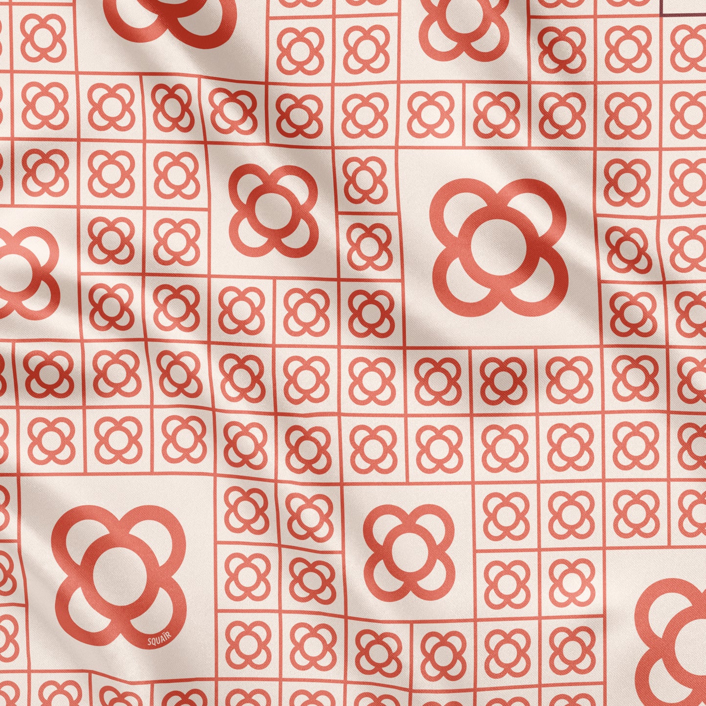FLOR DEL CARRER | Red Gracia Clay Cotton Scarf | 90×90 cm
