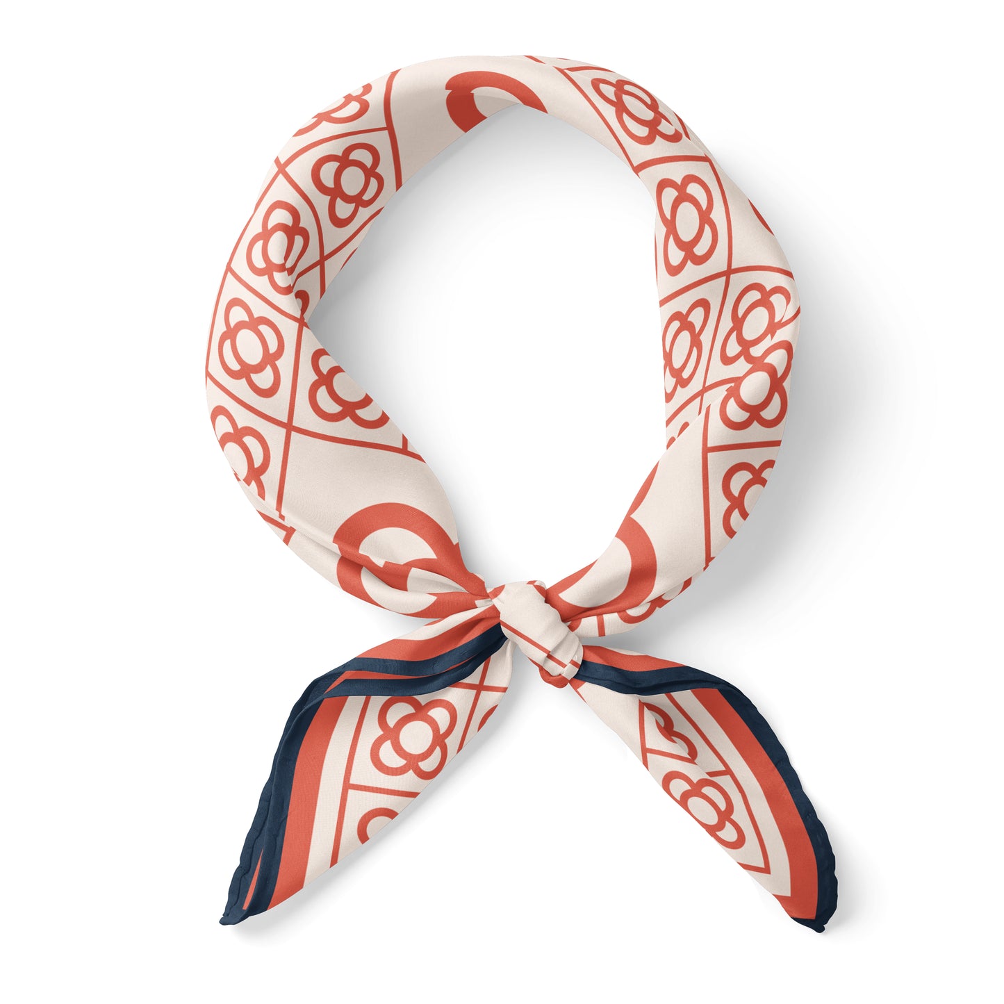 FLOR DEL CARRER | Red Gracia Clay Cotton Scarf | 90×90 cm