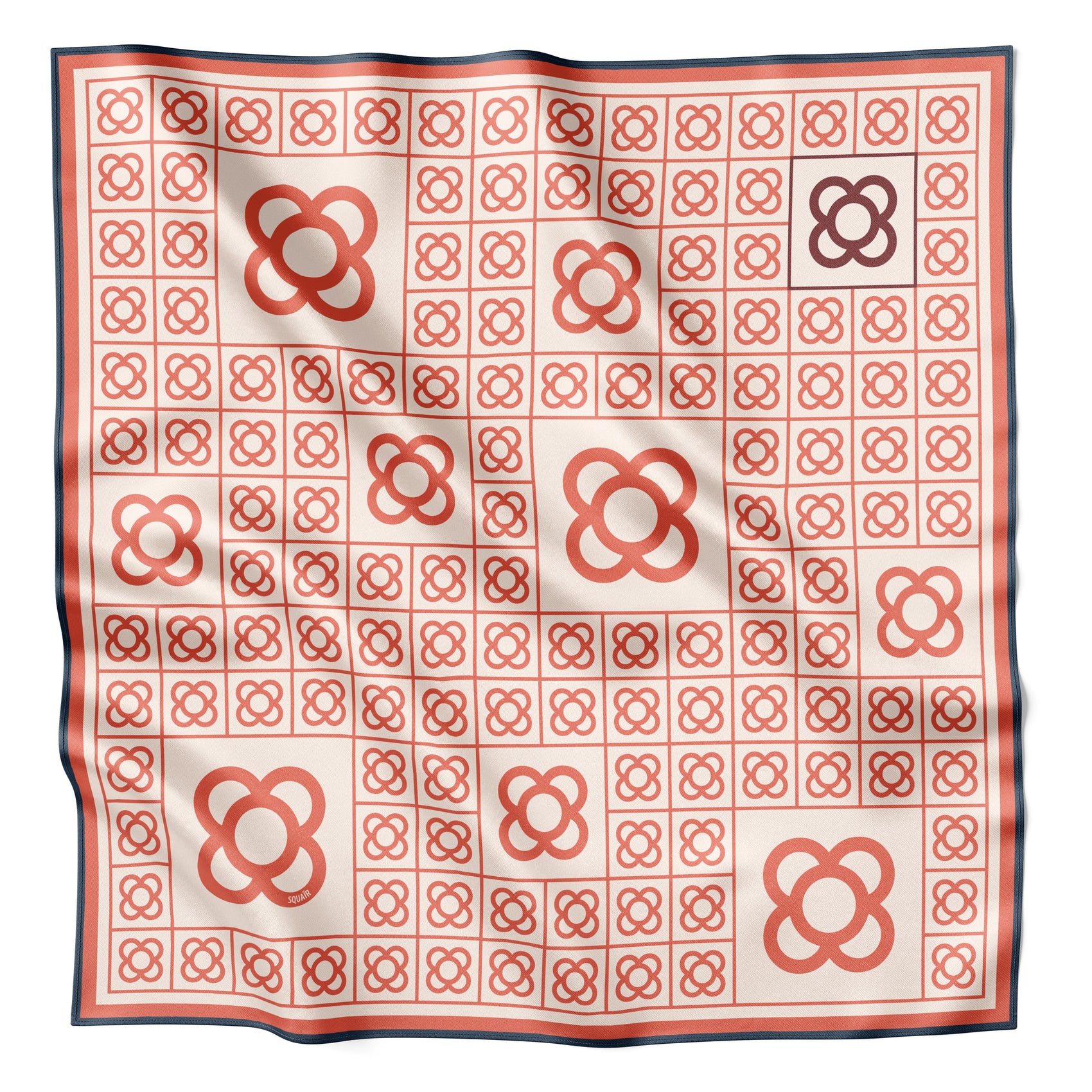 FLOR DEL CARRER | Red Gracia Clay Cotton Scarf | 90×90 cm