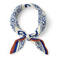 FLOR DEL CARRER | Ceramic Blue Silk Twill Scarf | 90×90 cm