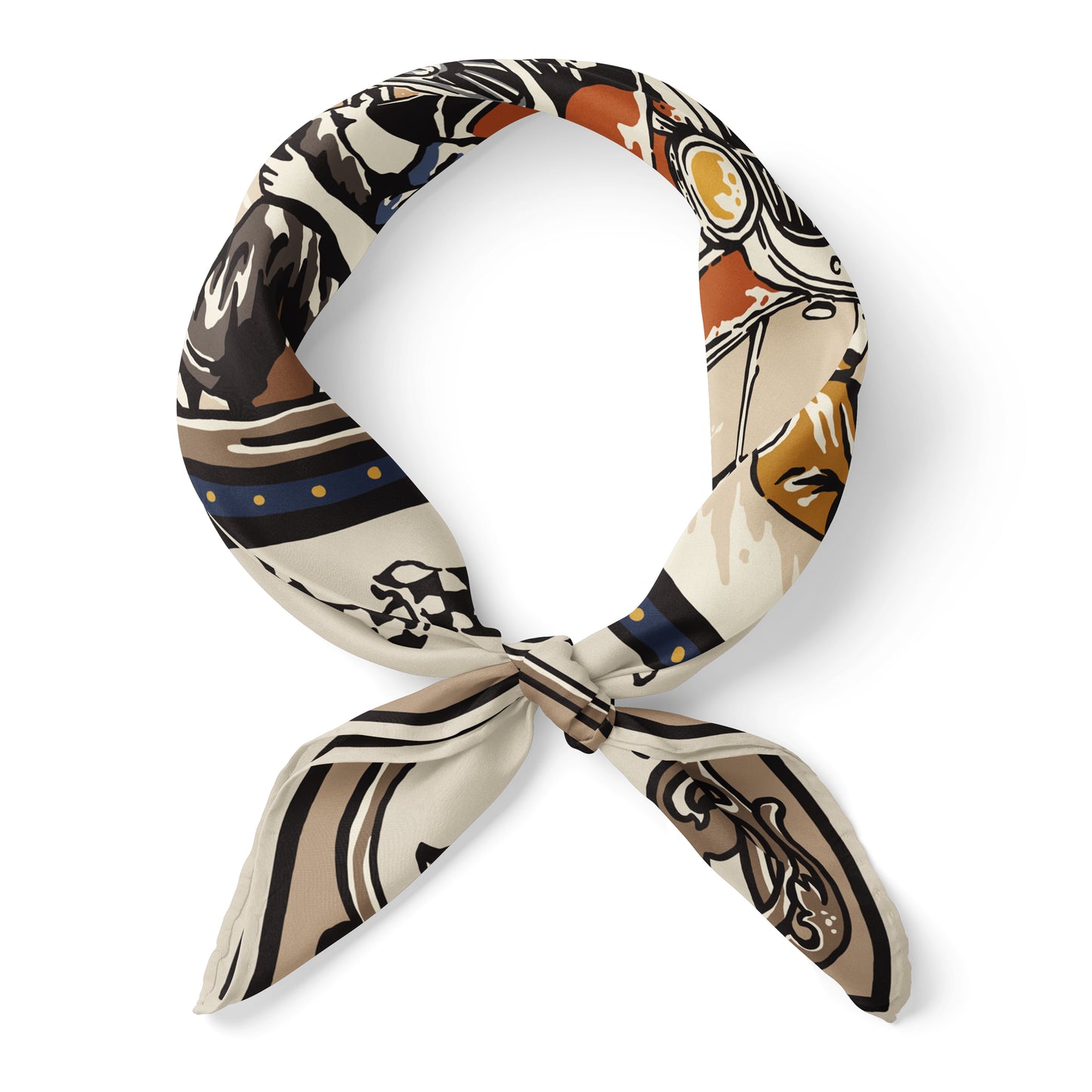 MECHANICA | Burnt Indigo Cotton Scarf | 66×66 cm