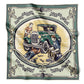 MECHANICA | Heritage Green Cotton Scarf | 66×66 cm