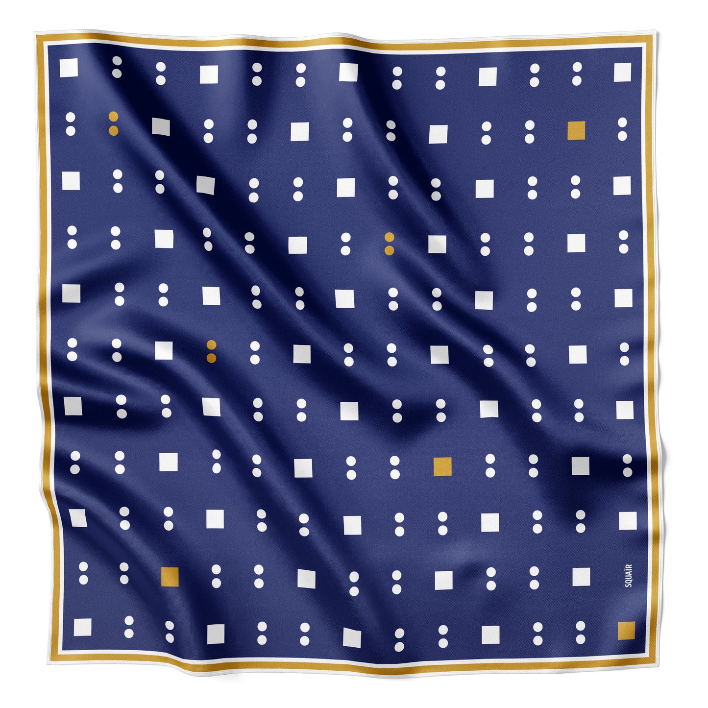 SYNTAX | Squaïr Blue Silk Satin Scarf | 65×65 cm
