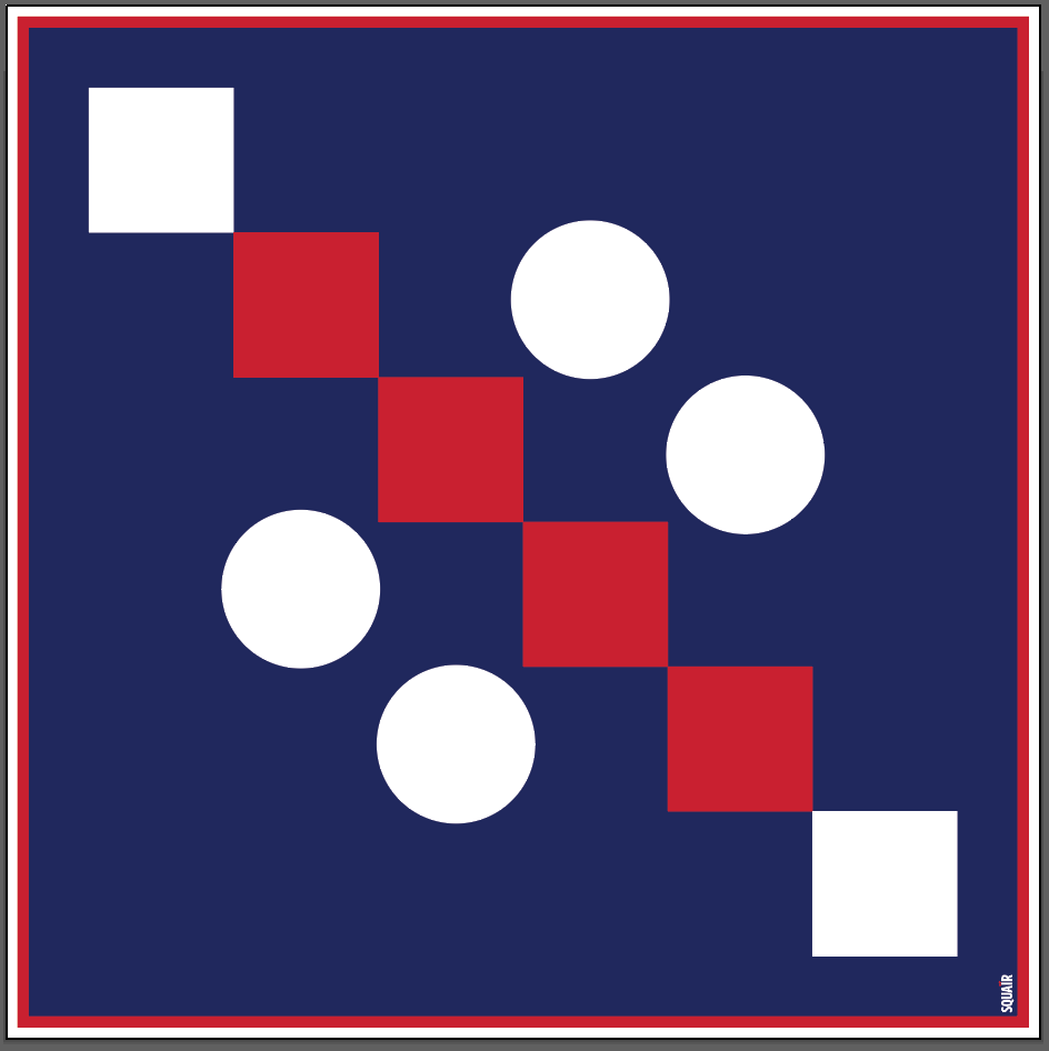 DIAGONALE | Squaïr Blue Silk Satin Scarf | 90×90 cm