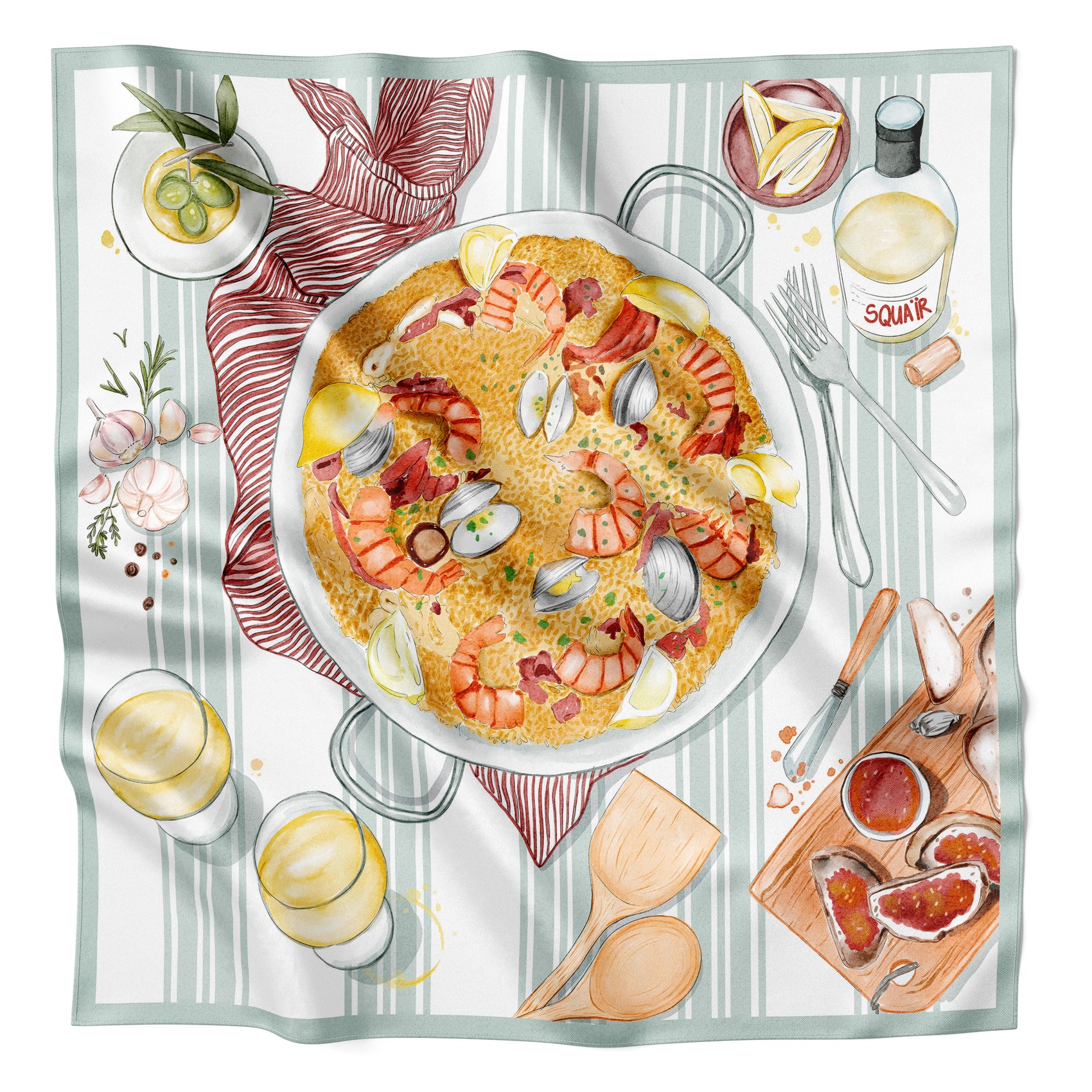 DOMINGO DE SOBREMESA | Saffron Silk Satin Scarf | 90×90 cm