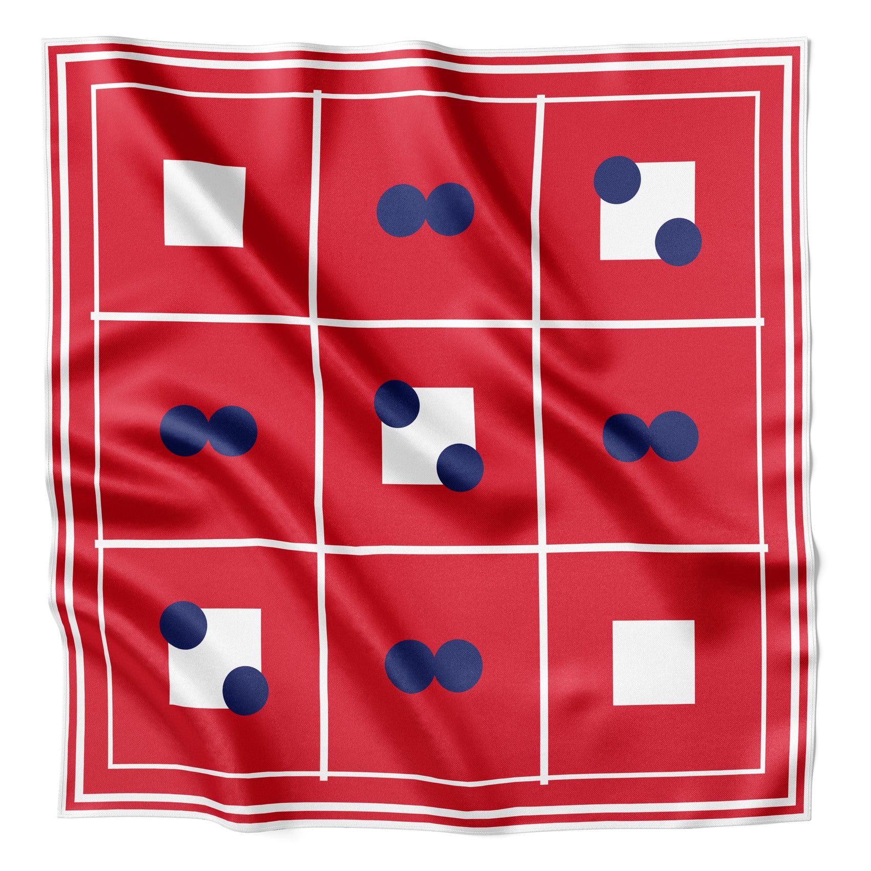 TRAME | Red Squaïr Silk Satin Scarf | 90×90 cm