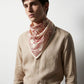A HUNT BEFORE TIME | Antique Claret Cotton Bandana | 55×55 cm