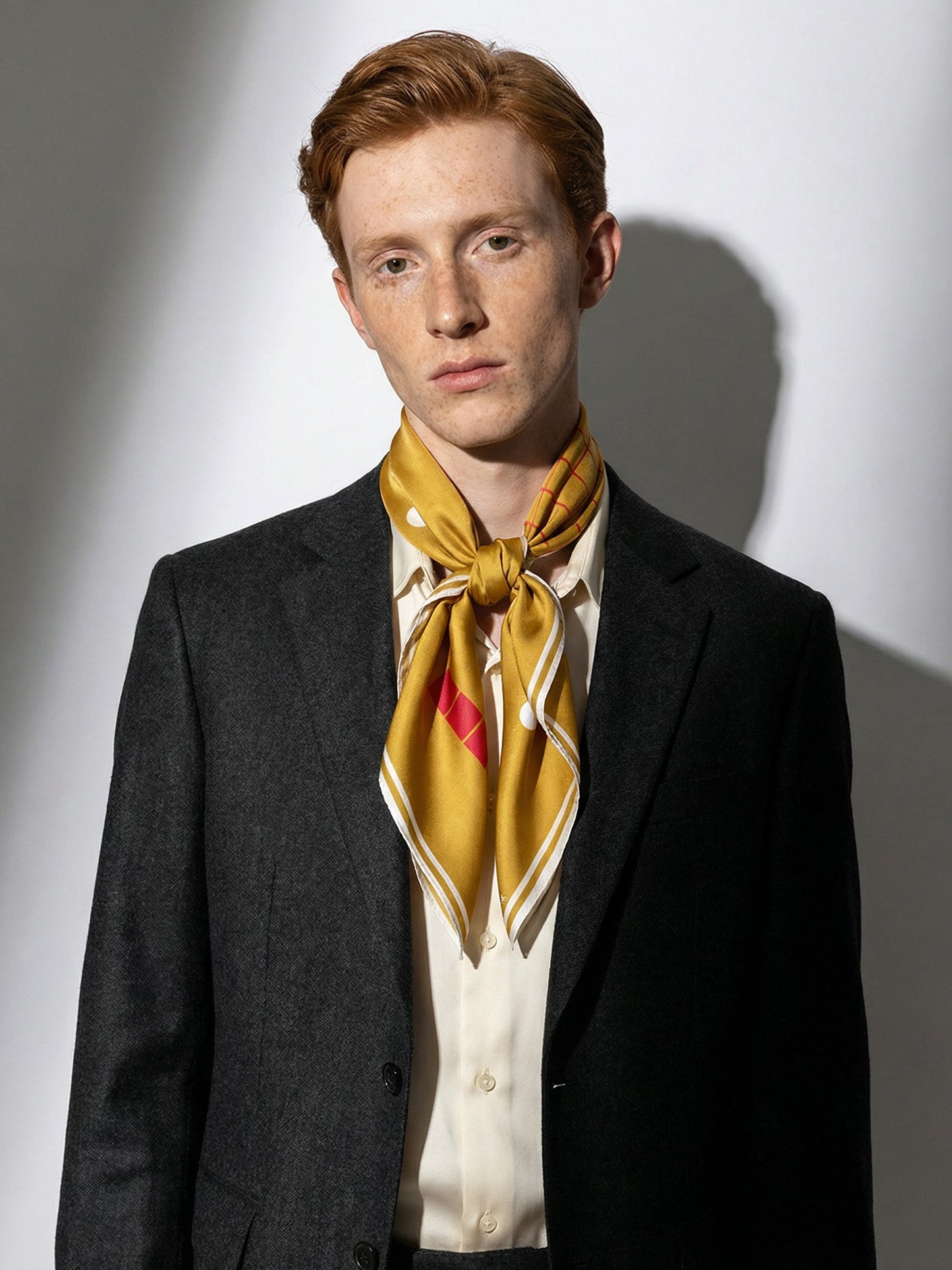 COORDONNÉES | Squaïr Gold Silk Satin Scarf | 90×90 cm