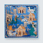 CROWNS OF THE SOUTHERN SEA | Pantai Blue Silk Twill Scarf | 88×88 cm