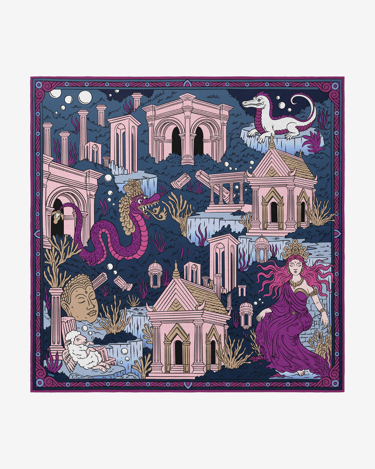 CROWNS OF THE SOUTHERN SEA | Plum | 90 cm