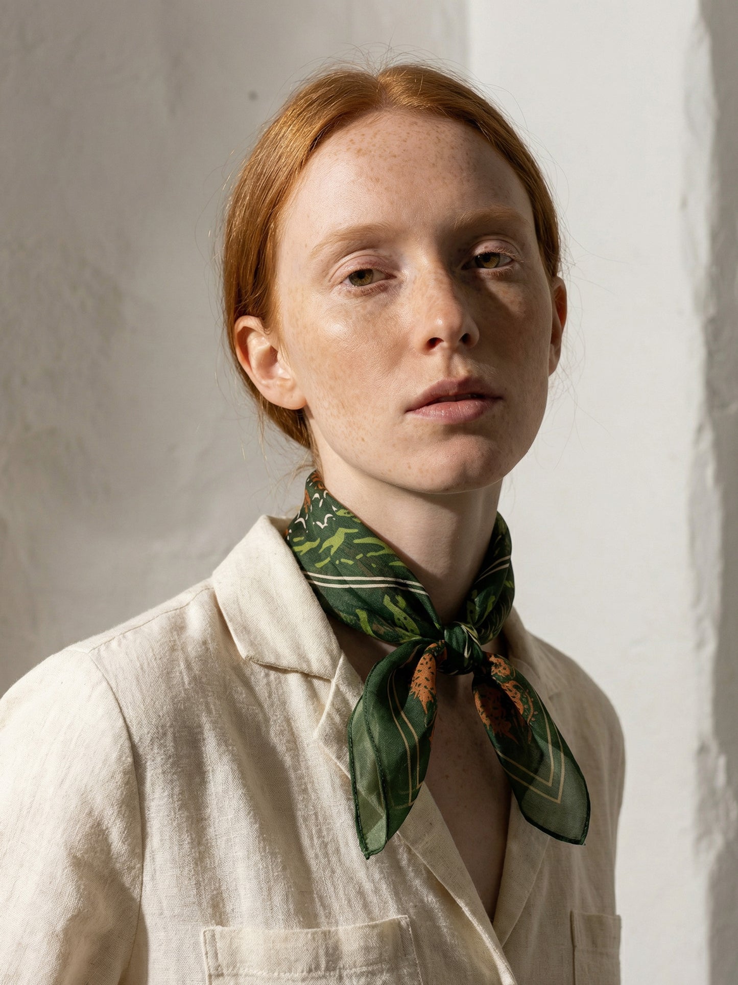 DUST AND THUNDER | Antique Moss Cotton Bandana | 66×66 cm