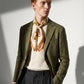 GILDA | Oil Green Silk Satin Scarf | 65×65 cm