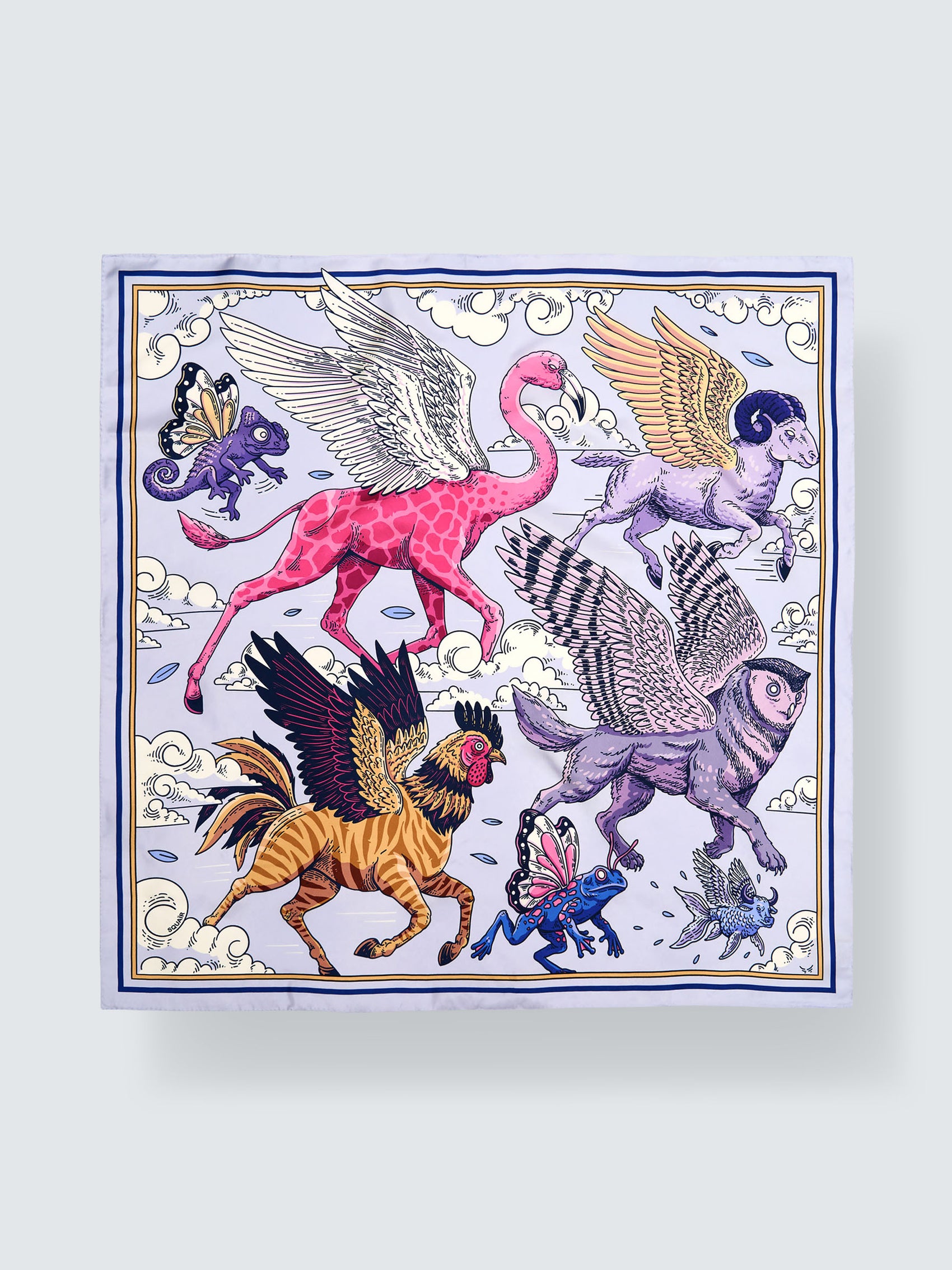 LE BESTIAIRE CÉLESTE | Celestite Silk Twill Scarf | 88×88 cm