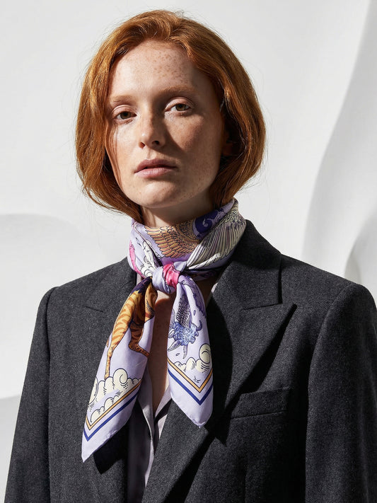 LE BESTIAIRE CÉLESTE | Celestite Silk Twill Scarf | 88×88 cm