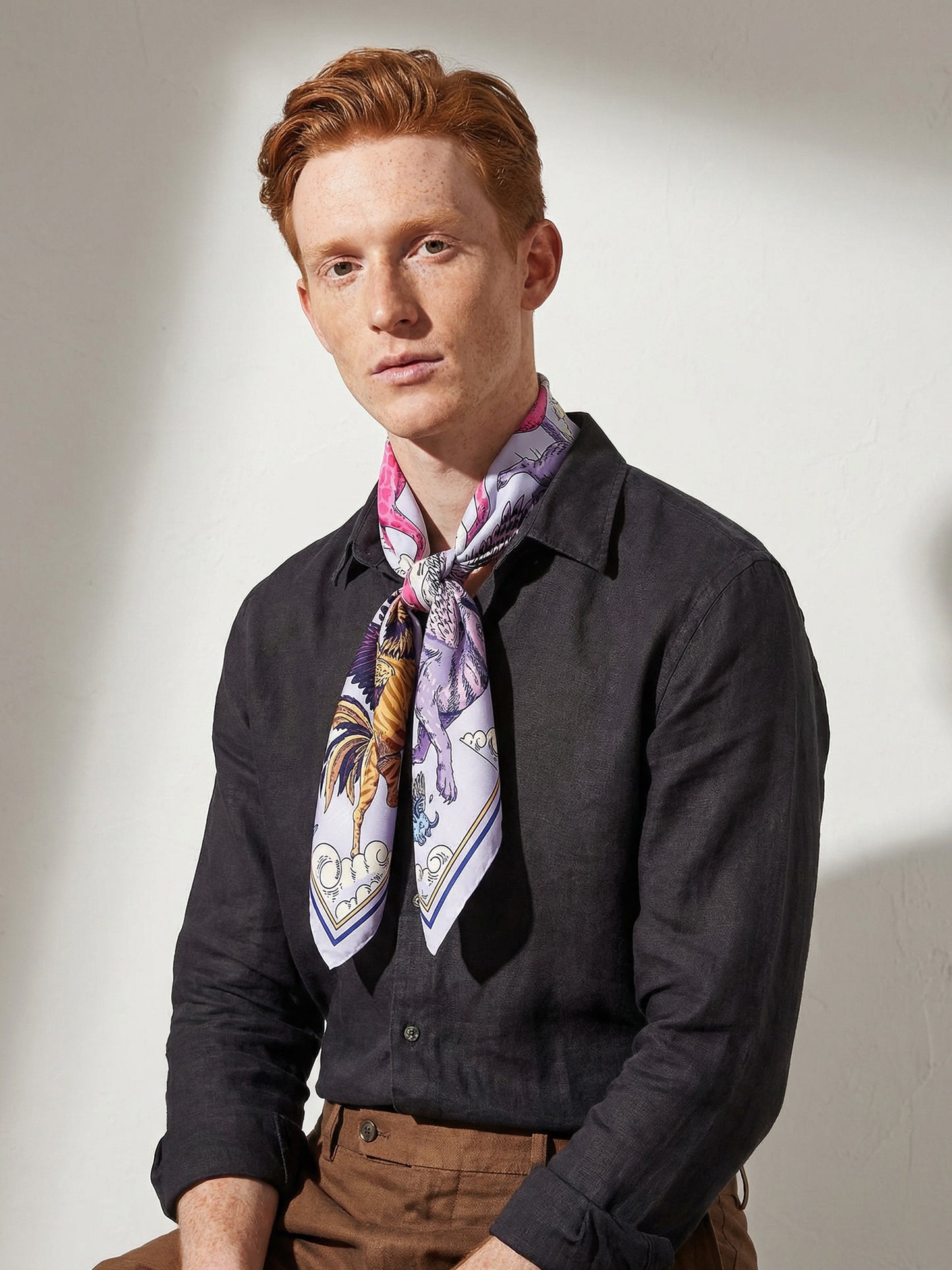LE BESTIAIRE CÉLESTE | Celestite Silk Twill Scarf | 88×88 cm