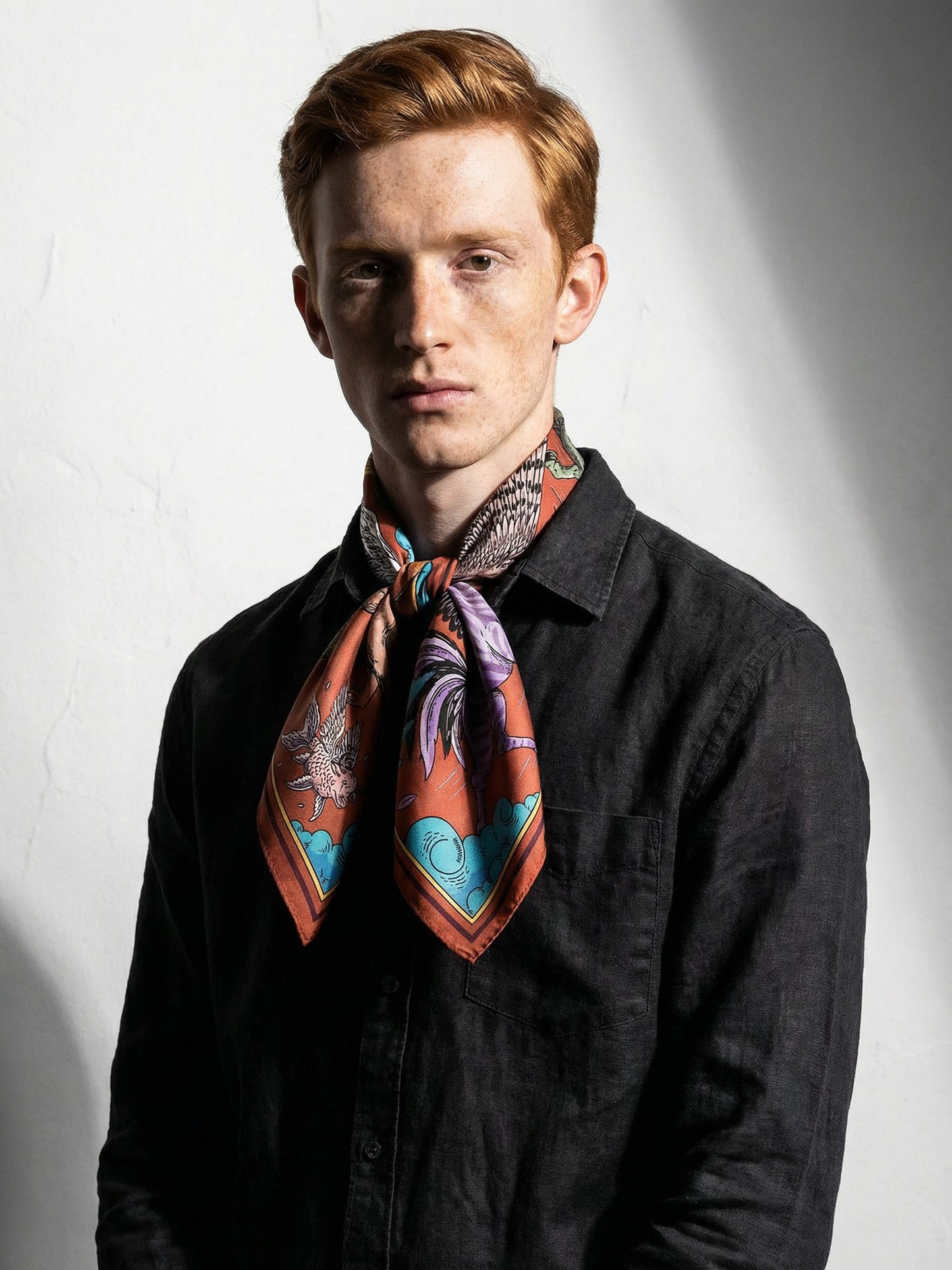 LE BESTIAIRE CÉLESTE | Red Mesa Silk Twill Scarf | 65×65 cm
