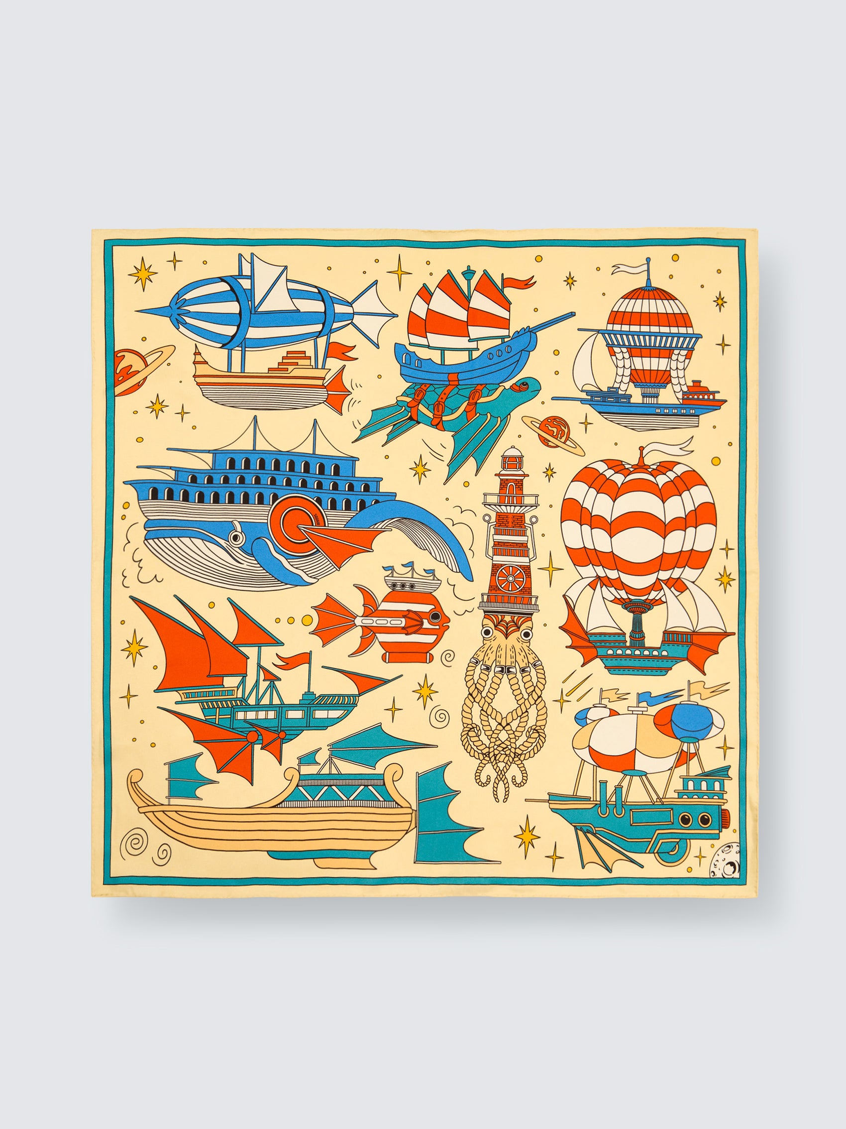 LOS CORSARIOS ESTELARES | Goldenrod Silk Twill Scarf | 88×88 cm