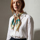 LOS CORSARIOS ESTELARES | Goldenrod Silk Twill Scarf | 88×88 cm