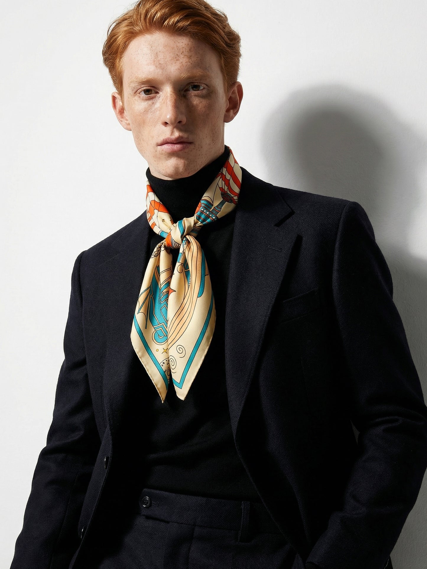 LOS CORSARIOS ESTELARES | Goldenrod Silk Twill Scarf | 88×88 cm