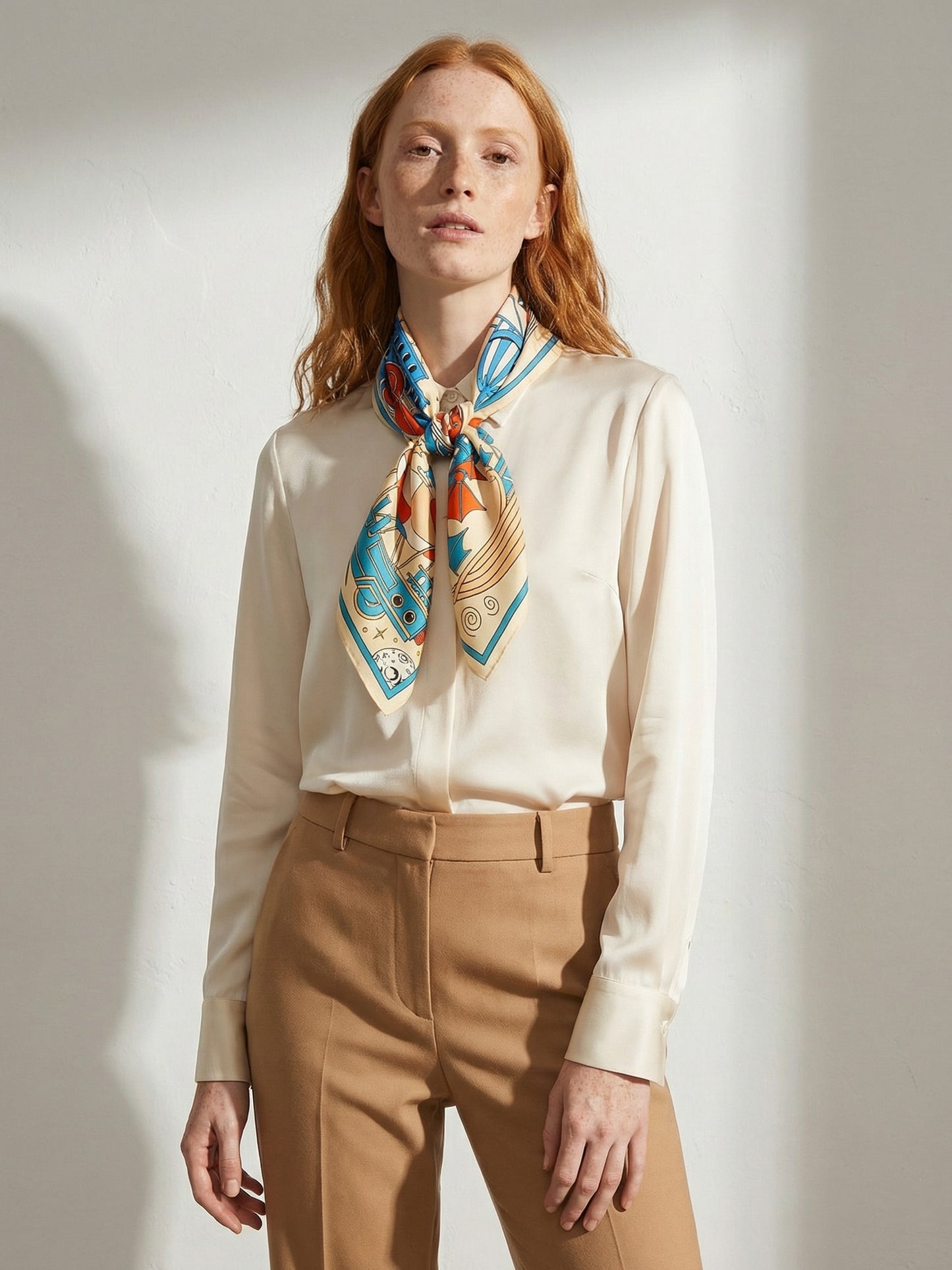 LOS CORSARIOS ESTELARES | Goldenrod Silk Twill Scarf | 88×88 cm
