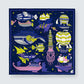 LOS CORSARIOS ESTELARES | Violet Silk Twill Scarf | 88×88 cm