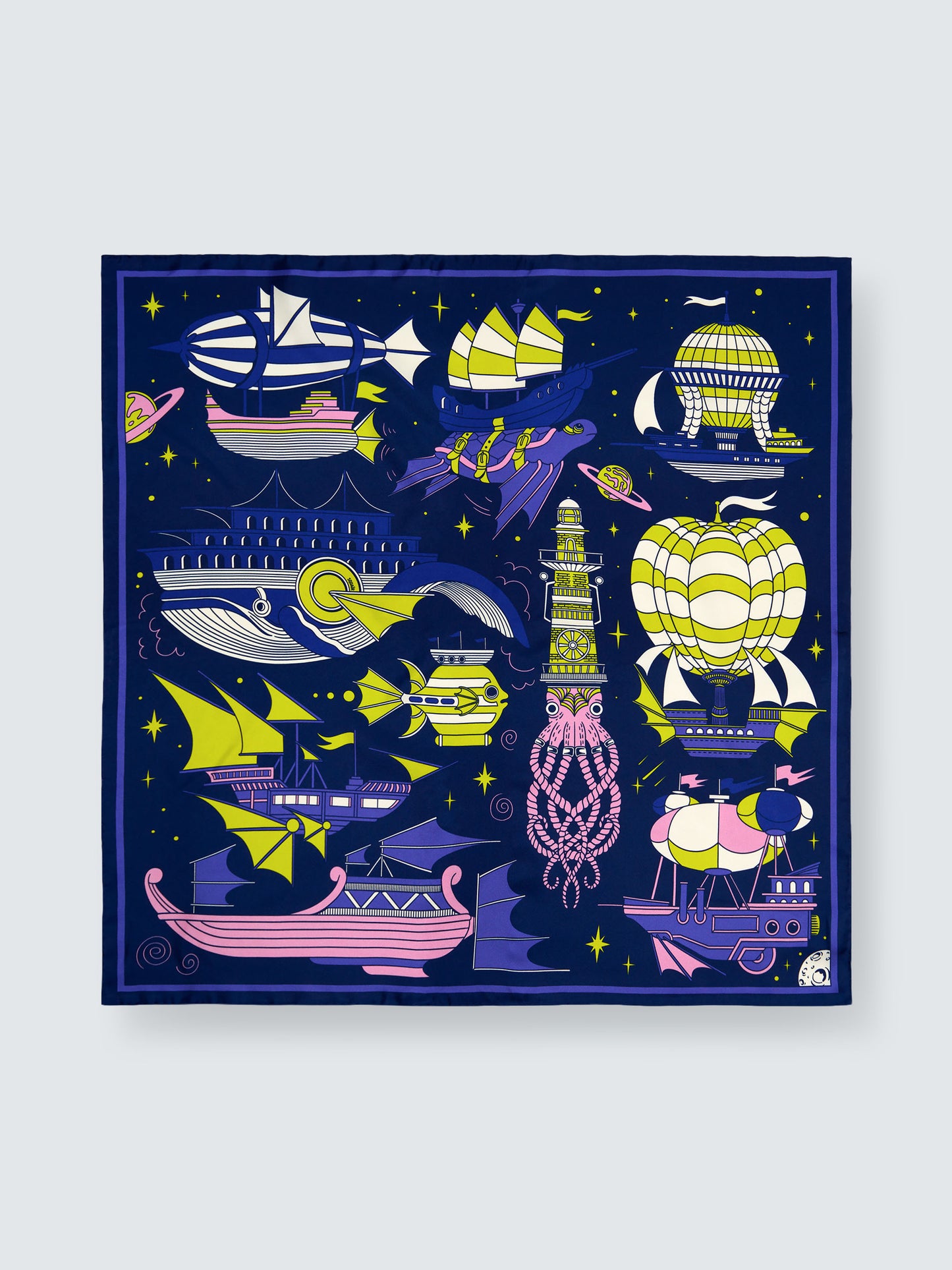 LOS CORSARIOS ESTELARES | Violet Silk Twill Scarf | 88×88 cm