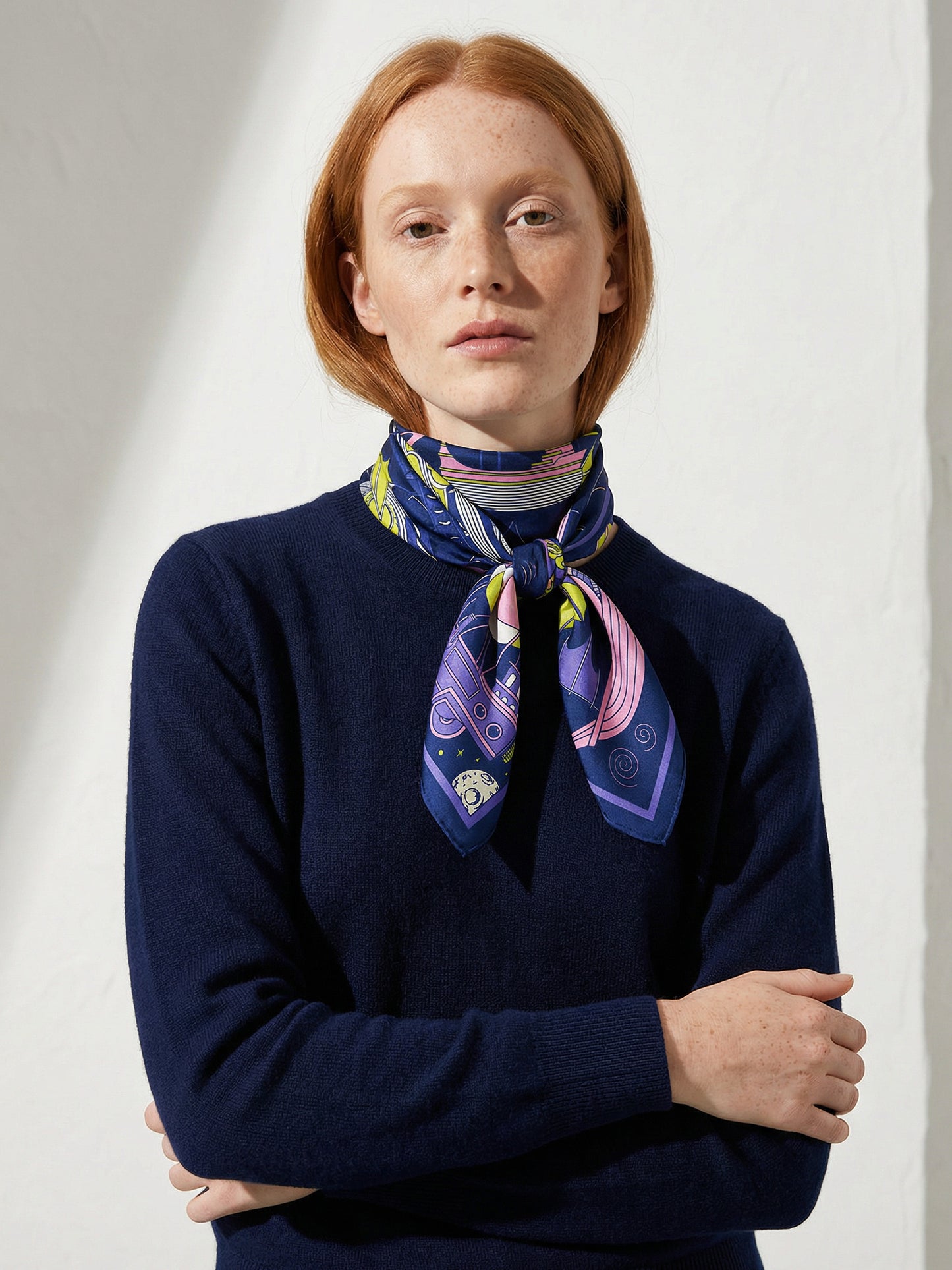 LOS CORSARIOS ESTELARES | Violet Silk Twill Scarf | 88×88 cm