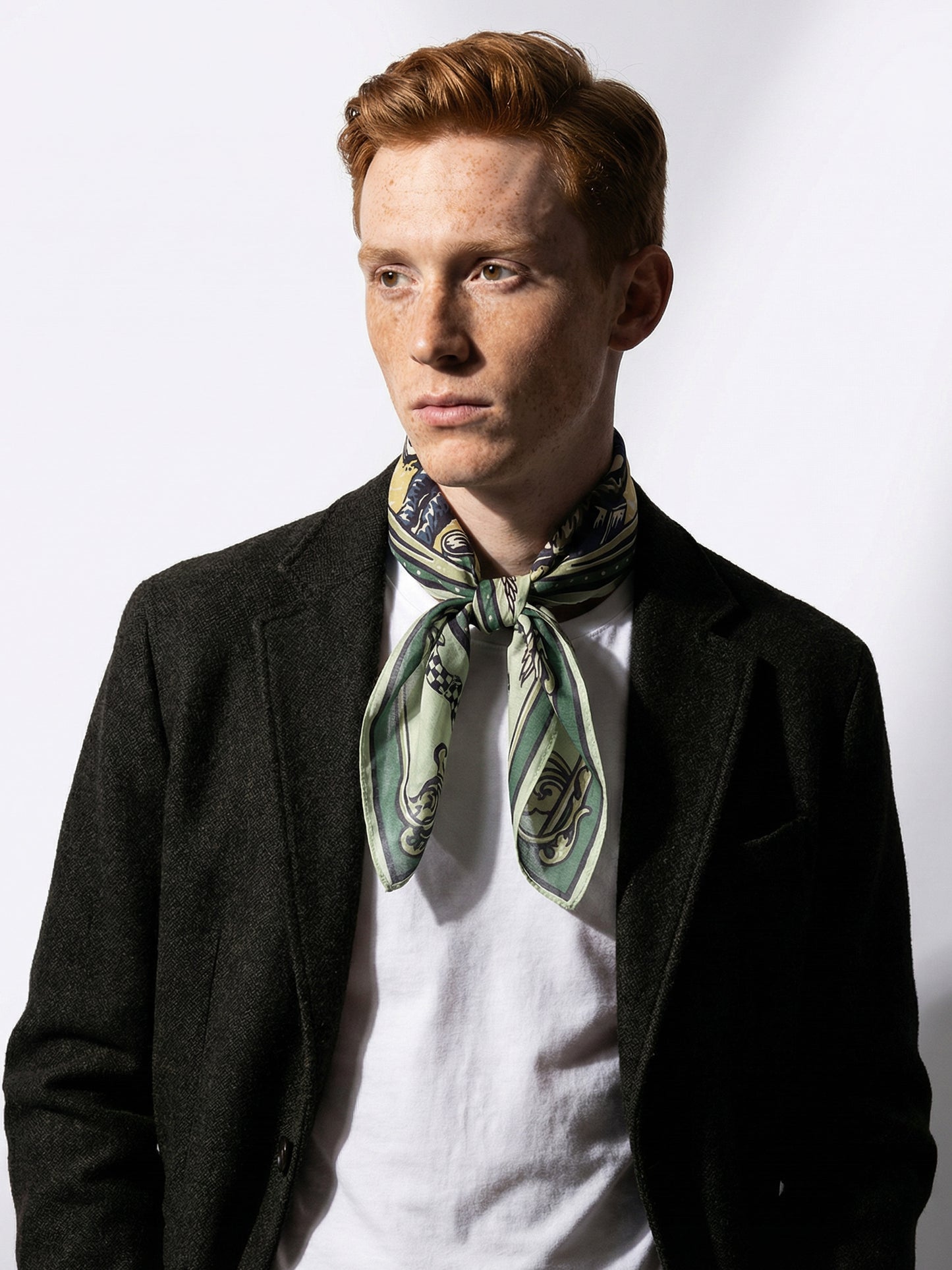 MECHANICA | Heritage Green Cotton Bandana | 66×66 cm
