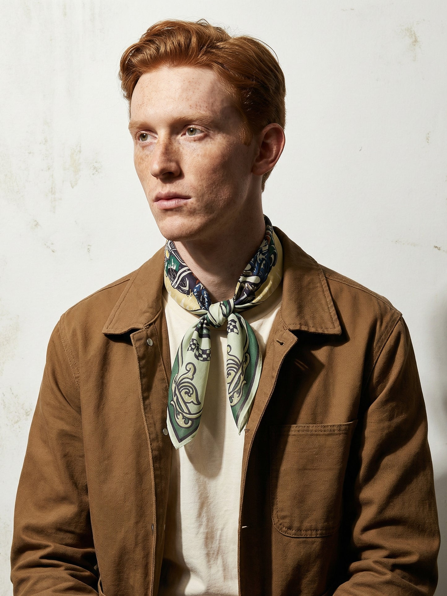MECHANICA | Heritage Green Cotton Bandana | 66×66 cm