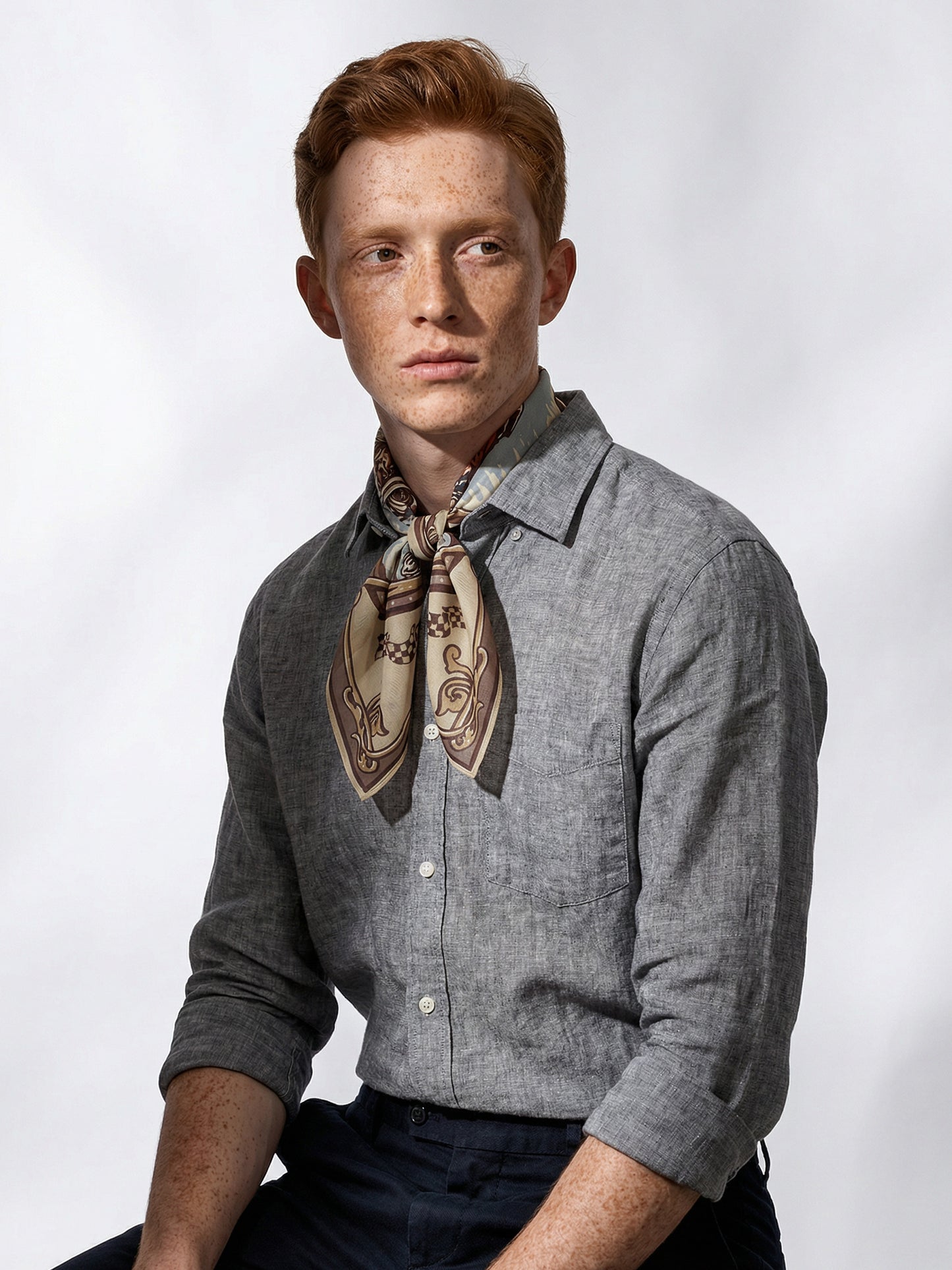 MECHANICA | Vintage Oil Cotton Bandana | 66×66 cm