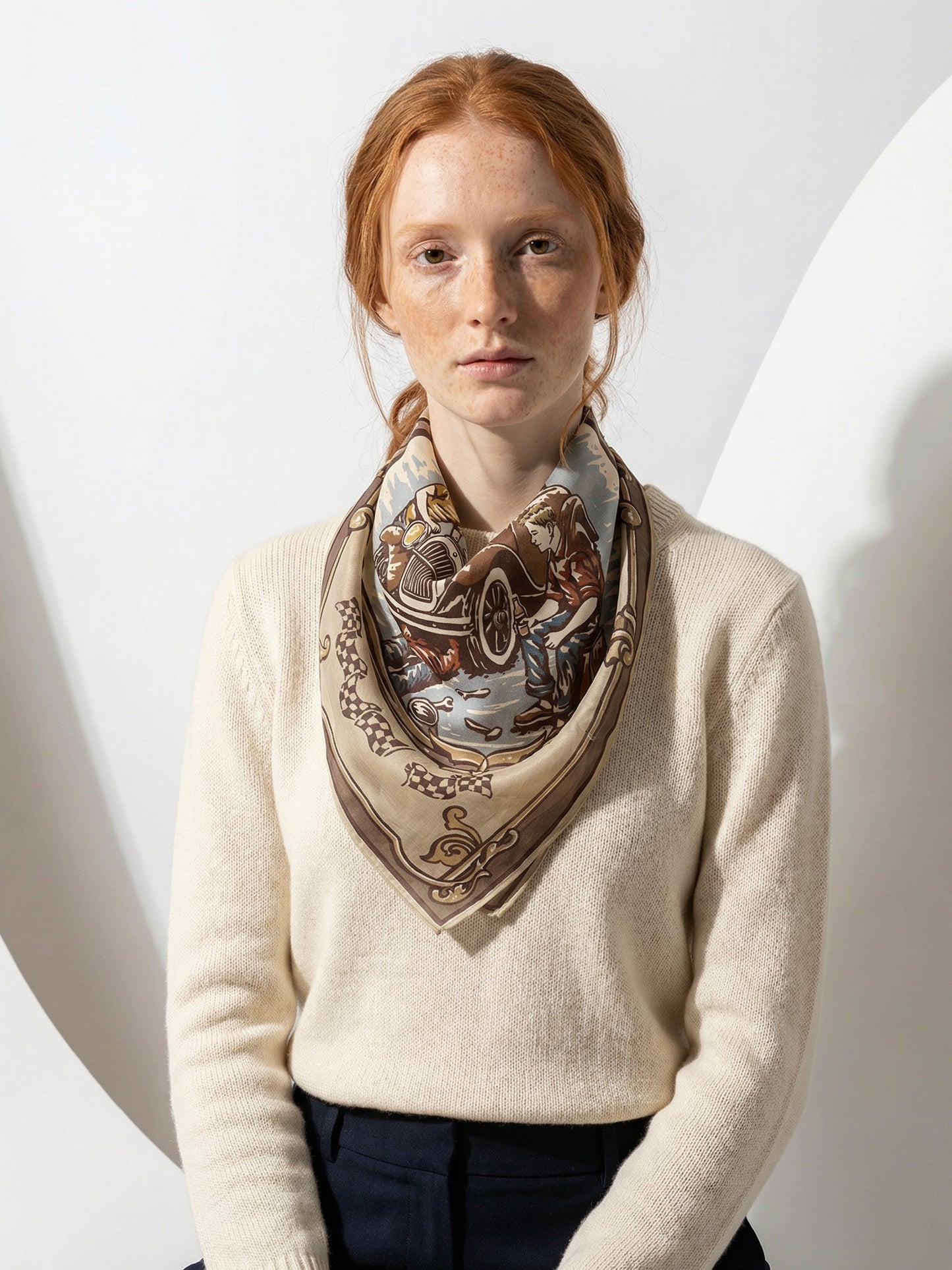 MECHANICA | Vintage Oil Cotton Bandana | 66×66 cm