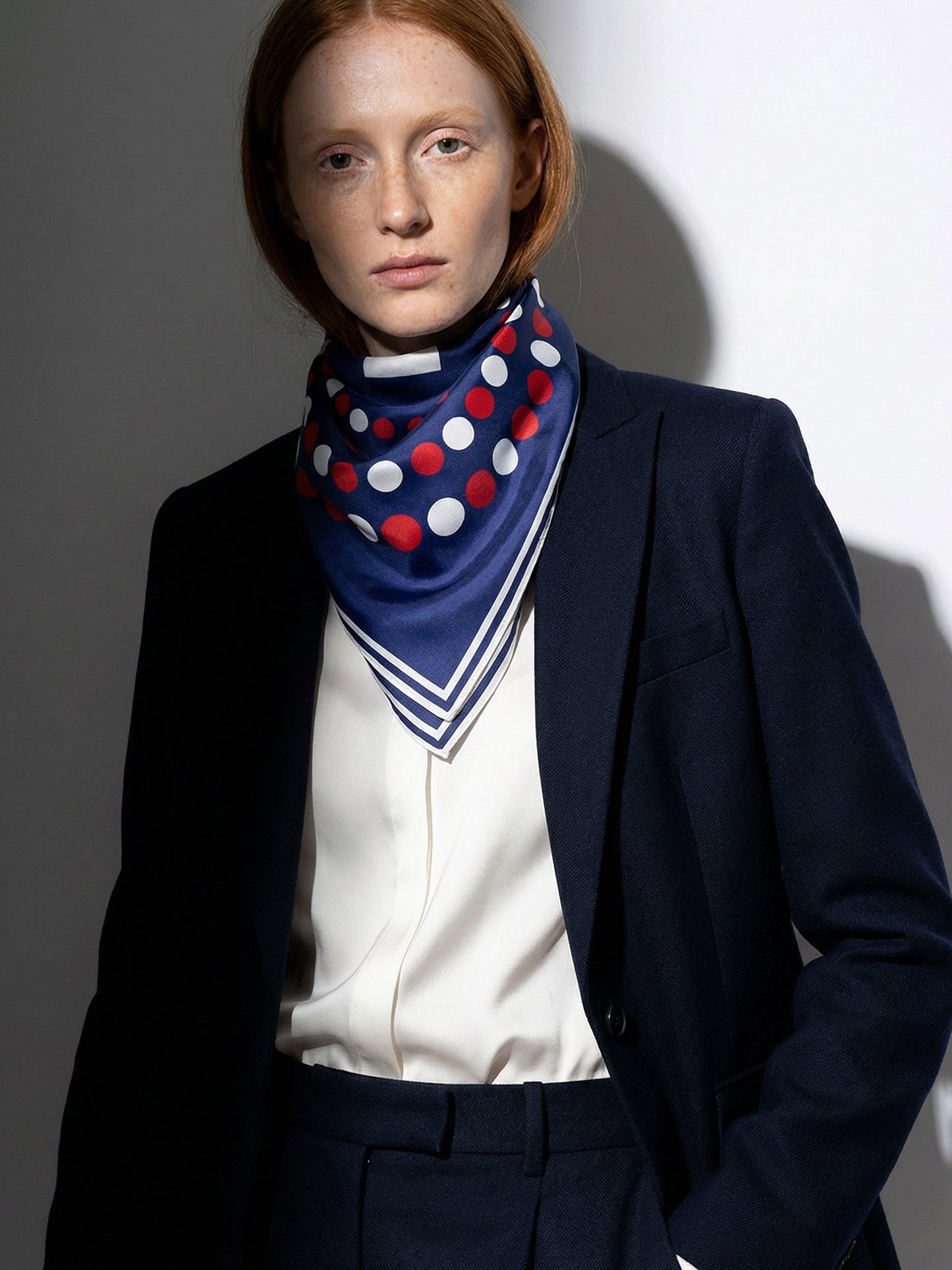 PULSE | Squaïr Blue Silk Satin Scarf | 90×90 cm