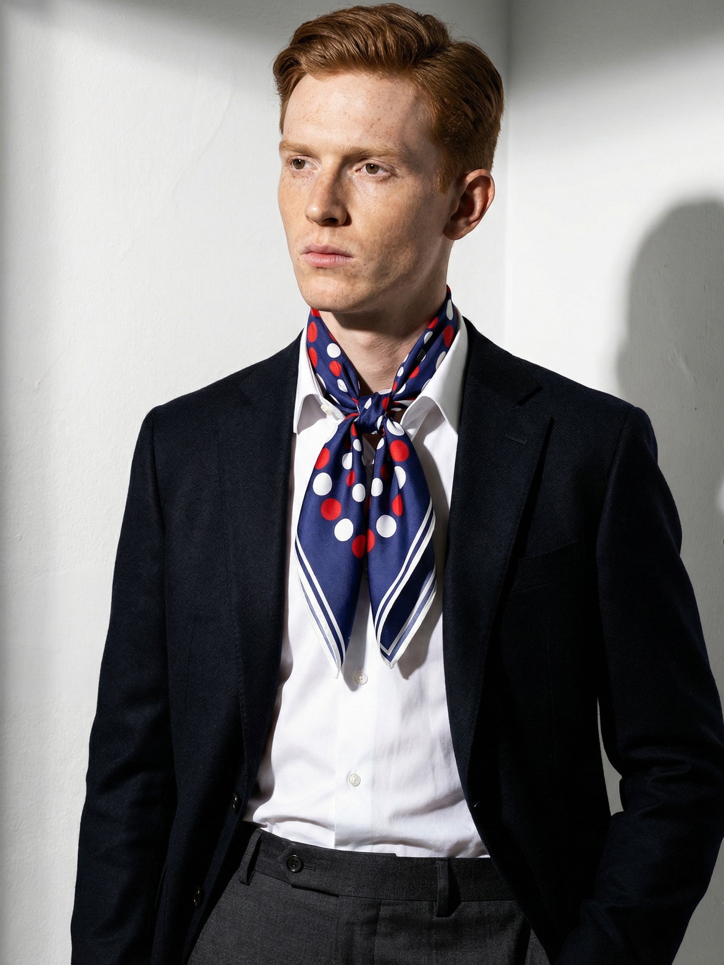PULSE | Squaïr Blue Silk Satin Scarf | 90×90 cm