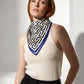 SIGNATURE | Gallery White Silk Satin Scarf | 88×88 cm