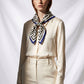 SIGNATURE | Gallery White Silk Satin Scarf | 88×88 cm