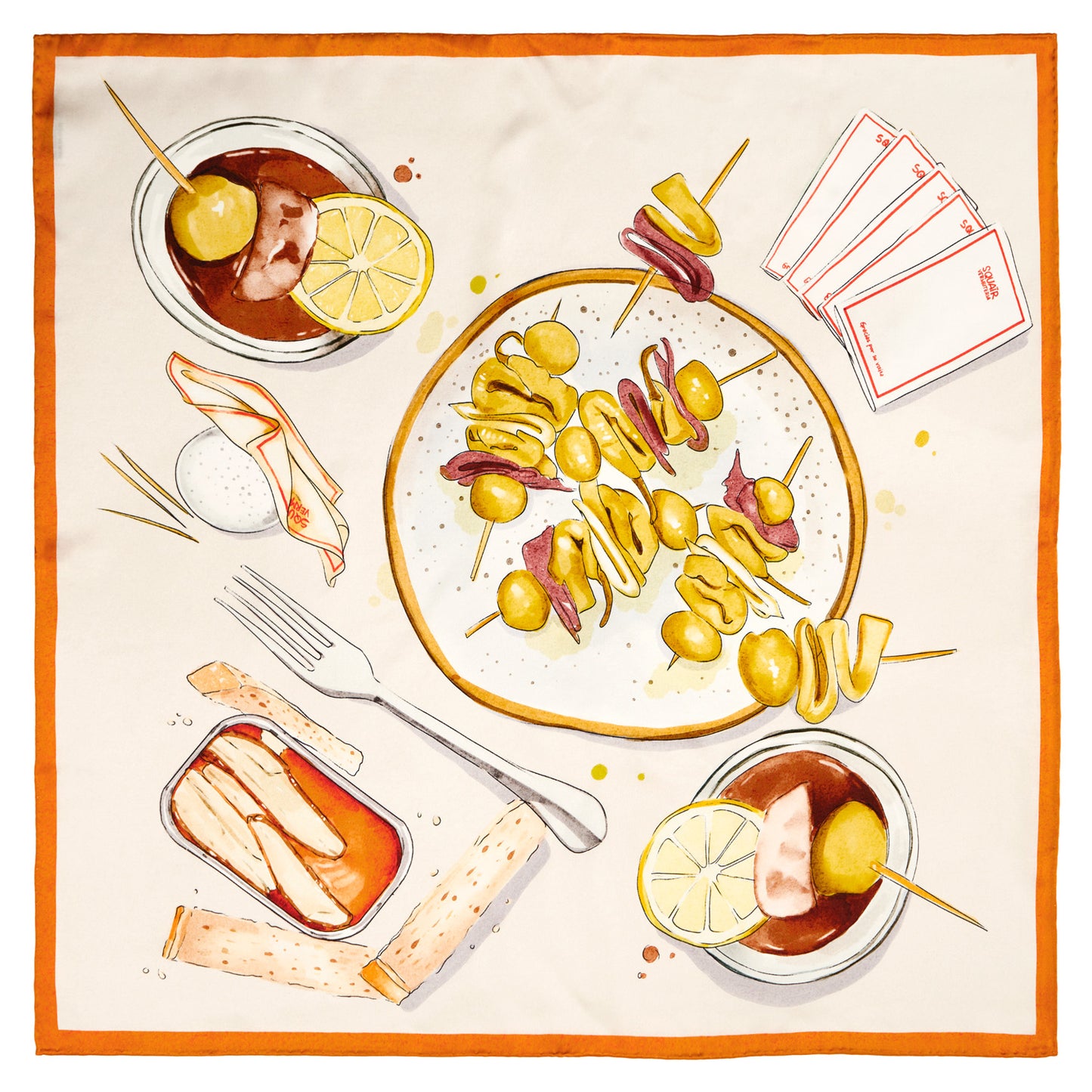 GILDA | Oil Green Silk Satin Scarf | 65×65 cm