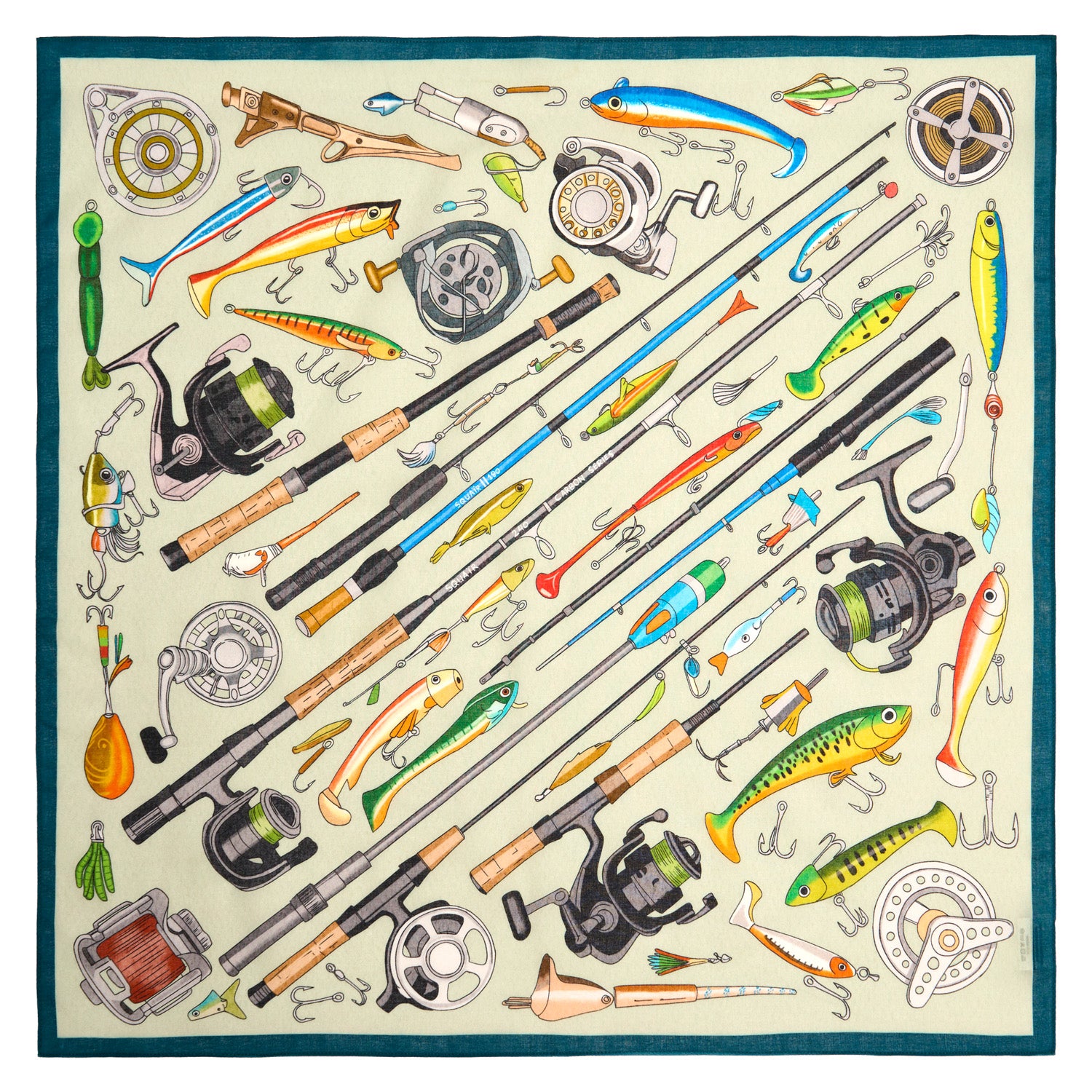 THE QUIET INVENTORY | Tacklebox Green Cotton Bandana | 66×66 cm