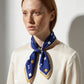 SYNTAX | Squaïr Blue Silk Satin Scarf | 65×65 cm