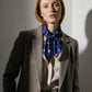 SYNTAX | Squaïr Blue Silk Satin Scarf | 65×65 cm