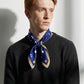 SYNTAX | Squaïr Blue Silk Satin Scarf | 65×65 cm