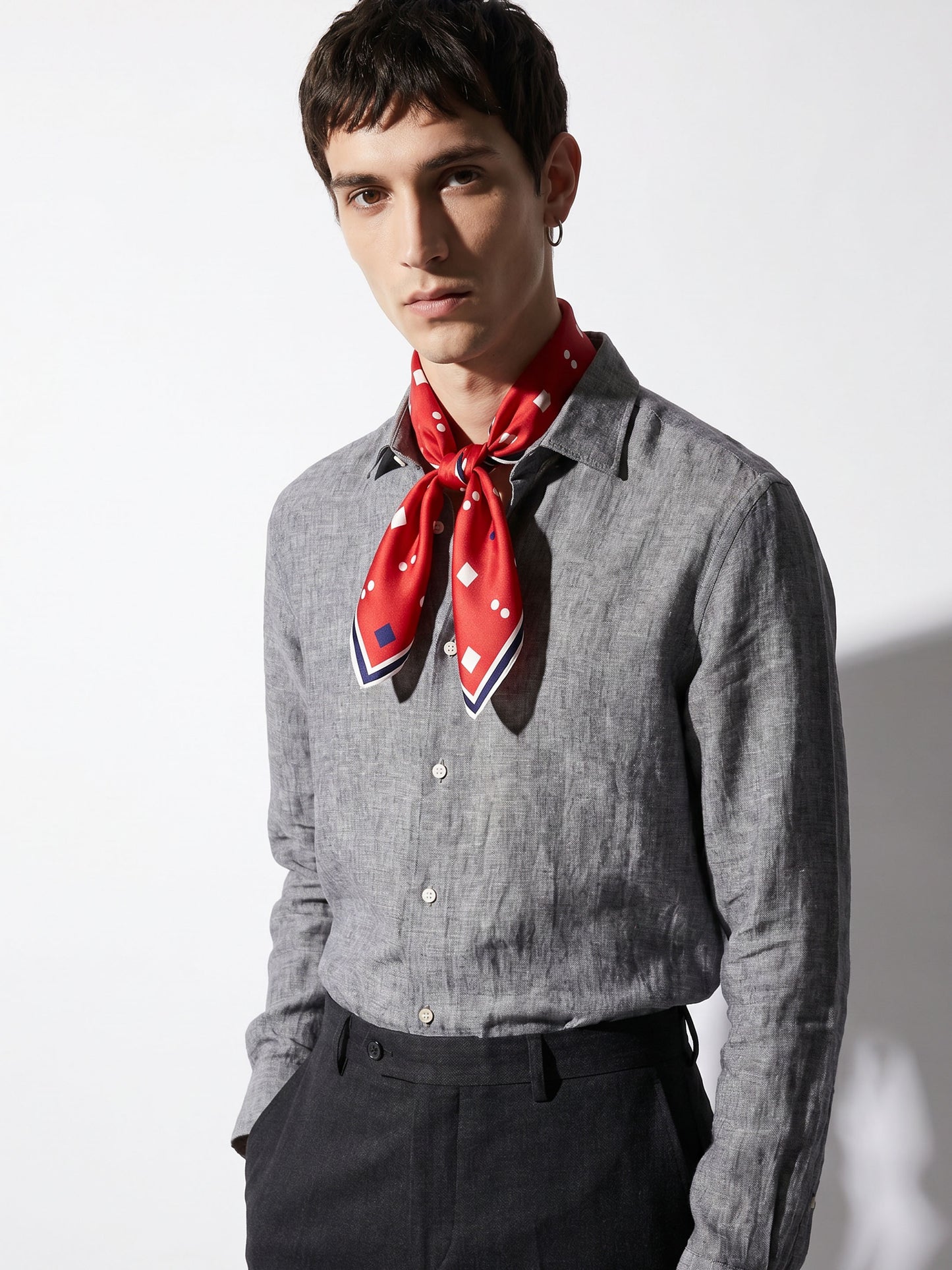 SYNTAX | Squaïr Red Silk Satin Scarf | 65×65 cm