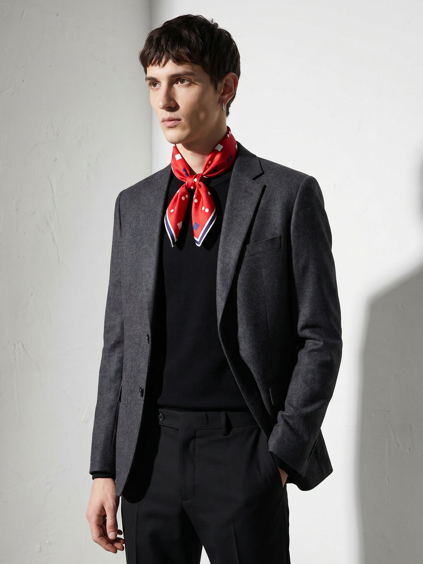 SYNTAX | Squaïr Red Silk Satin Scarf | 65×65 cm