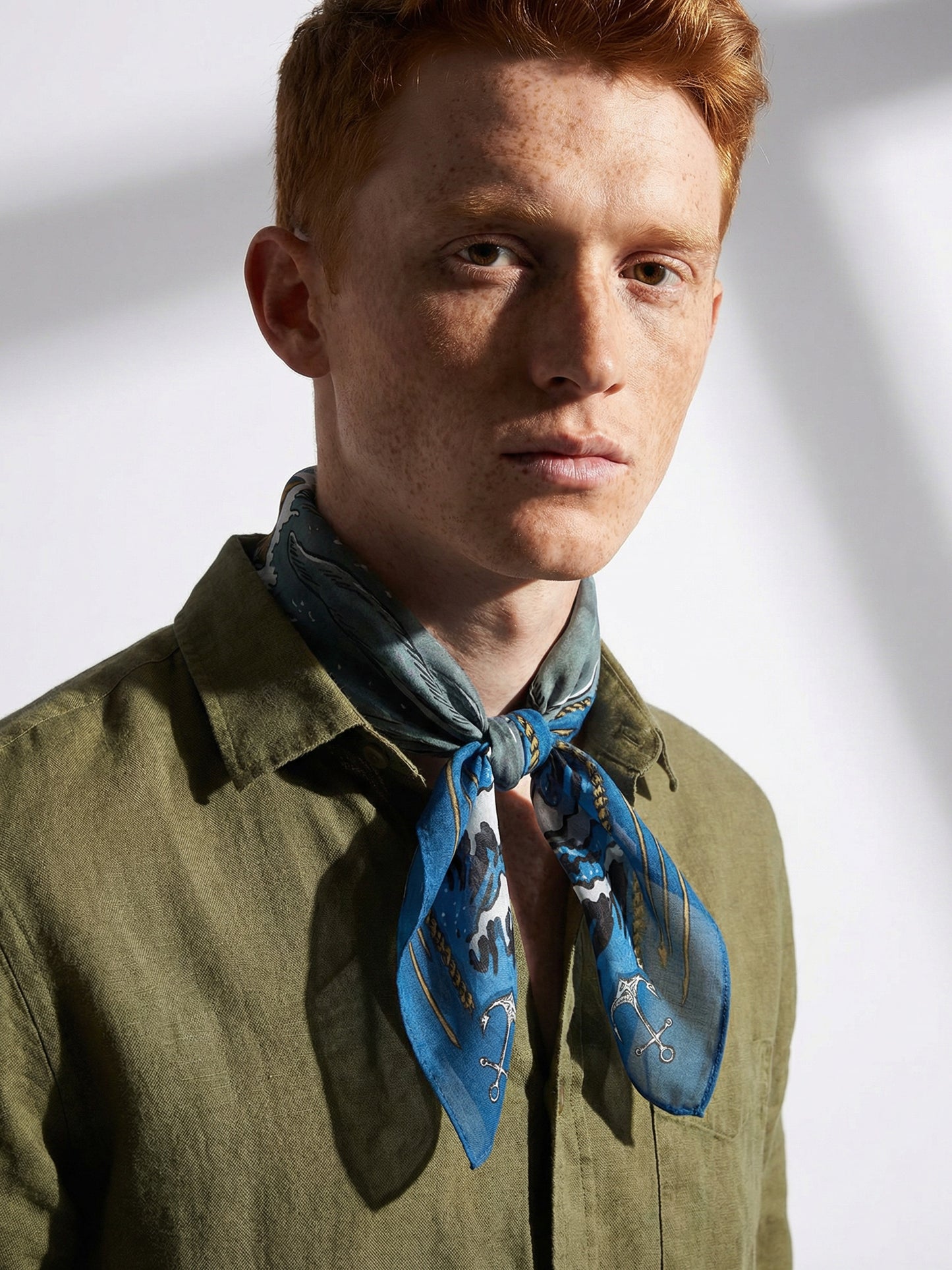 THE OLD LEVIATHAN | Ink Sea Cotton Bandana | 66×66 cm