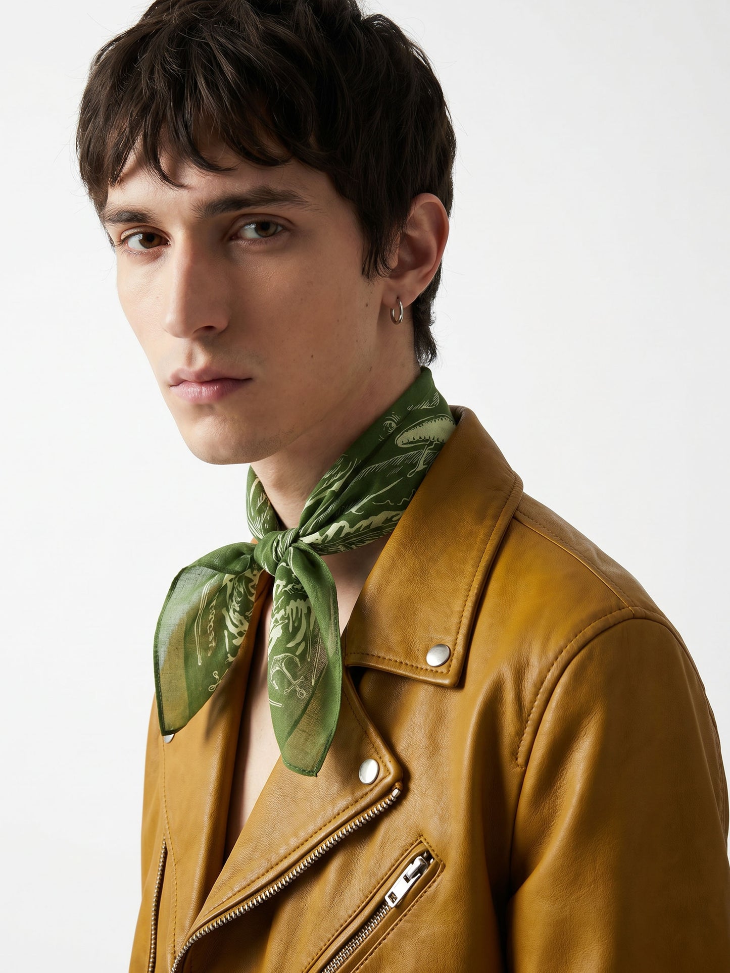THE OLD LEVIATHAN | Nantucket Green Cotton Bandana | 55×55 cm